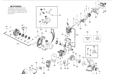 Engine Diagram and Parts List for 128LDX 952711948 Husqvarna Edger