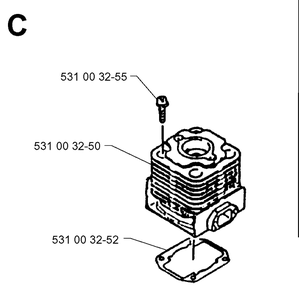 Cylinder Diagram and Parts List for 140B 19960900001-19974000000 Husqvarna Leaf Blower / Vacuum