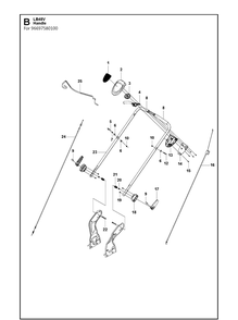 Handle Diagram and Parts List for LB48V  Husqvarna Lawn Mower