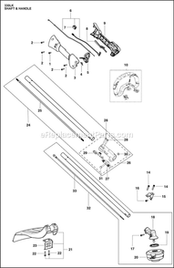 Shaft And Handle Diagram and Parts List for 330LK  Husqvarna Trimmer