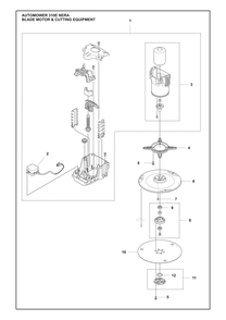 Blade Motor And Cutting Equipment Diagram and Parts List for 310ENERA  Husqvarna Lawn Mower