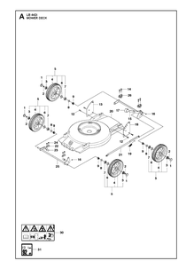 Mower Deck / Cutting Deck Diagram and Parts List for LB442I  Husqvarna Lawn Mower