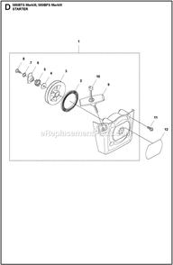 Throttle Controls Diagram and Parts List for 580BTSMARKIII  Husqvarna Leaf Blower / Vacuum