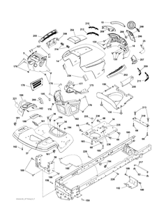 Chassis And Enclosures Diagram and Parts List for YTH150 (96041002202)(2008-01) Husqvarna Lawn Tractor