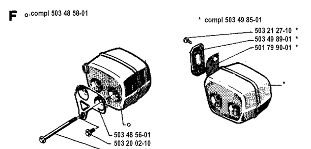 Muffler Diagram and Parts List for 242 19941400001-19981800000 Husqvarna Chainsaw