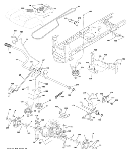 Drive Diagram and Parts List for LGT2554 (96043009400)(2009-10) Husqvarna Lawn Mower