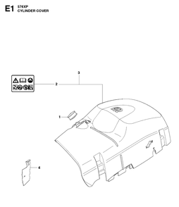 Cylinder Cover 3 Diagram and Parts List for 576XP  Husqvarna Chainsaw