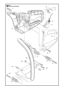 Handle Controls Diagram and Parts List for 461 2013-01 Husqvarna Chainsaw