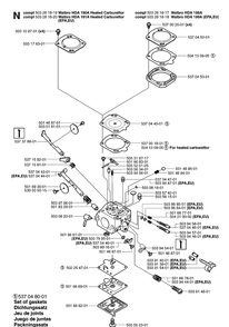 Carburetor Details Diagram and Parts List for 359 20060600001-20070900000 Husqvarna Chainsaw