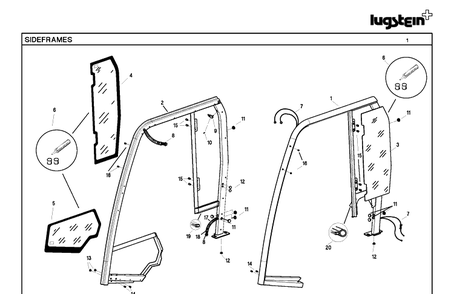 Sideframes Diagram and Parts List for 966754601 2012 Husqvarna Lawn Tractor Accessories
