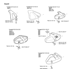 Guards Diagram and Parts List for 20010900001-20022200000  Husqvarna Edger