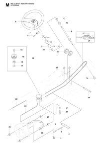 Steering Diagram and Parts List for R155AWD (965178701)(2007-03) Husqvarna Lawn Tractor