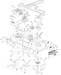 Mower Deck Diagram and Parts List for LGT2554 (96045001501)(2009-05) Husqvarna Lawn Mower