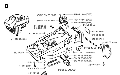 Frame And Engine 2 Diagram and Parts List for ROYAL43 1998-05 Husqvarna Lawn Mower