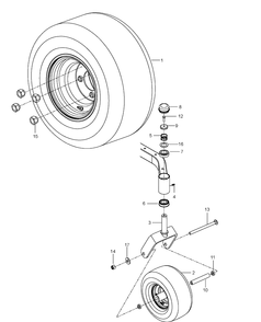 Wheels And Tires Diagram and Parts List for RZ4623 (96700980201)(2015-05) Husqvarna Lawn Mower