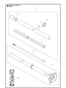 Shaft Diagram and Parts List for 545FXAT  Husqvarna Brush Cutter
