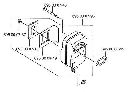 Muffler Diagram and Parts List for 165BT 2001-06 Husqvarna Leaf Blower / Vacuum
