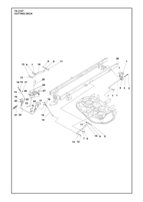 Mower Deck / Cutting Deck Diagram and Parts List for TS215T  Husqvarna Lawn Tractor