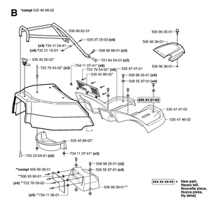 Cover Diagram and Parts List for PF21 (965097001)(2007-03) Husqvarna Lawn Tractor