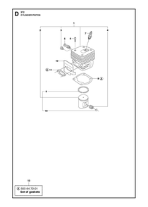 Cylinder Piston Diagram and Parts List for 372XP-372XPG 372 XP W - 372 XP GW Husqvarna Chainsaw