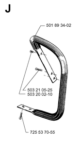 Handle Diagram and Parts List for 3120 19980900001-20000600000 Husqvarna Chainsaw