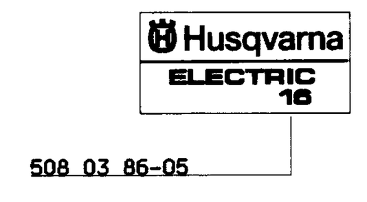 Decal Diagram and Parts List for ELECTRIC16 1999-04 Husqvarna Chainsaw