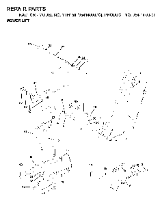 Mower Lift / Deck Lift Diagram and Parts List for YTH150 (954140007C, 954140007)(1997-01) Husqvarna Lawn Tractor