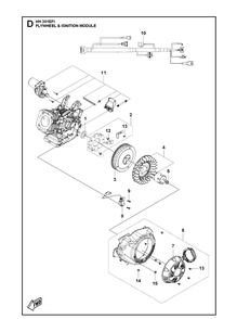 Flywheel And Ignition Module Diagram and Parts List for 598610301 2021-07 Husqvarna Engine