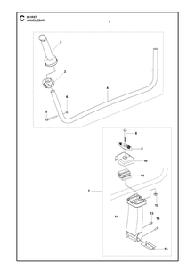 Handle 2 Diagram and Parts List for 541RST  Husqvarna Brush Cutter