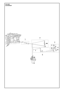 Governor Diagram and Parts List for HS452E  Husqvarna Engine