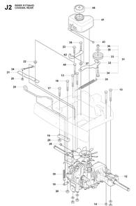 Transmission 2 Diagram and Parts List for RIDER175AWD (965105001)(2009-04) Husqvarna Lawn Mower