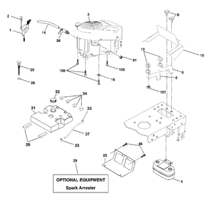 Engine Diagram and Parts List for YTH1848XP (954567260-D)(2001-12) Husqvarna Lawn Tractor