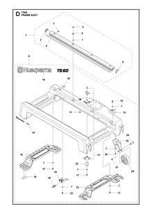 Frame Assy Diagram and Parts List for MZ54 (97045580100)(2019-12) Husqvarna Lawn Mower