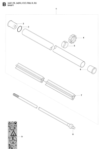 Shaft Diagram and Parts List for 343FRM  Husqvarna Brush Cutter