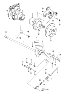 Parking Brake Diagram and Parts List for 96661470200 2016-12 Husqvarna Lawn Mower