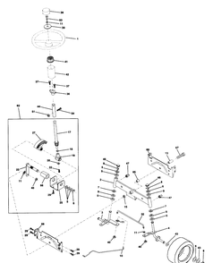 Steering Assembly Diagram and Parts List for LTH130 (954140005D)(1998-02) Husqvarna Lawn Mower