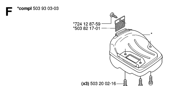 Muffler Diagram and Parts List for 338XPT 20063600001-Current Husqvarna Chainsaw