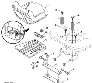 Seat Assembly Diagram and Parts List for YTH23V48 (96045008600)(2010-01) Husqvarna Lawn Mower
