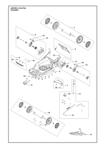 Chassis Diagram and Parts List for LC34-P4A  Husqvarna Lawn Mower