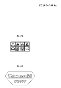 Decals Diagram and Parts List for FX691V-BS50 2017-09 Husqvarna Engine