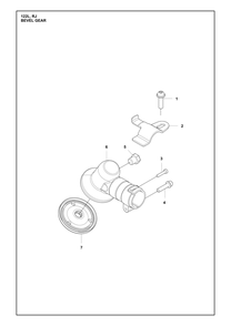 Bevel Gear Diagram and Parts List for 122RJ  Husqvarna Brush Cutter