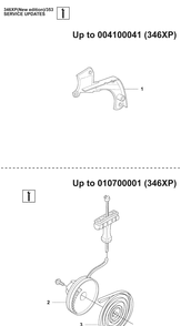 Service Updates And Chainbrake / Starter Diagram and Parts List for 353 2009-02 Husqvarna Chainsaw