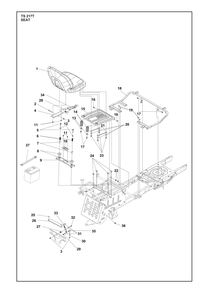 Seat Diagram and Parts List for TS217T  Husqvarna Lawn Tractor