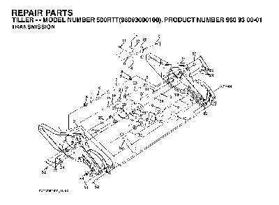 Transmission Diagram and Parts List for 500RTT (96093000100)(2004-11) Husqvarna Tiller