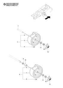Wheels And Tires Diagram and Parts List for R15C (965094401)(2007-01) Husqvarna Lawn Tractor