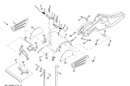 Tine Shield Diagram and Parts List for TR430DUAL (96091001802)(2011-09) Husqvarna Cultivator