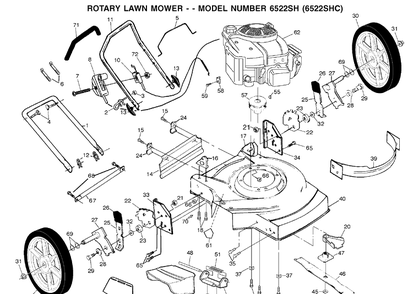 Repair Parts Diagram and Parts List for 6522SH (954222718)(2001-11) Husqvarna Lawn Mower