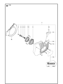 Starter Diagram and Parts List for K760 2011-08 Husqvarna Lawn Tractor Accessories