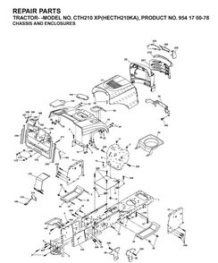 Chassis And Enclosures Diagram and Parts List for CTH210XP (HECTH210KA)(2003-01) Husqvarna Lawn Tractor