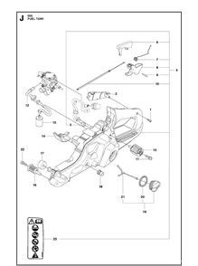 Fuel Tank Diagram and Parts List for 555 2013-01 Husqvarna Chainsaw